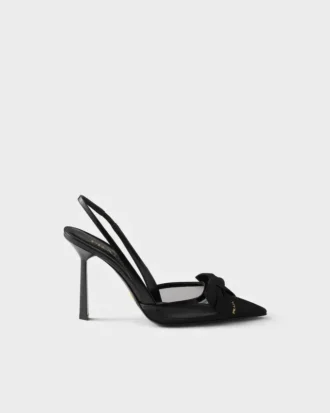 Zapatos de salón con talón abierto de malla