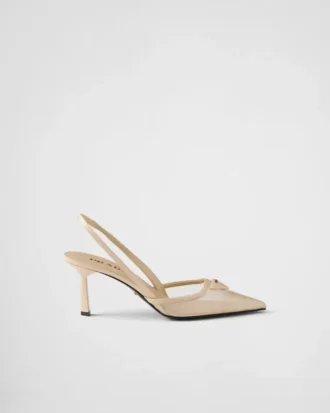 Zapatos de salón con talón abierto de malla Zapatos de salón con talón abierto de malla