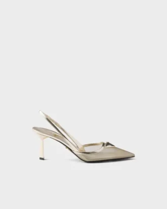 Zapatos de salón con talón abierto de malla