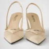 Zapatos de salón con talón abierto de malla Zapatos de salón con talón abierto de malla
