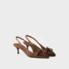 Zapatos de salón con talón abierto de piel Zapatos de salón con talón abierto de piel