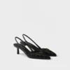 Zapatos de salón con talón abierto de piel Zapatos de salón con talón abierto de piel