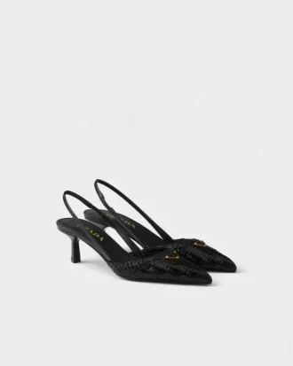 Zapatos de salón con talón abierto de piel