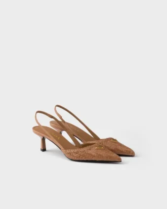 Zapatos de salón con talón abierto de piel