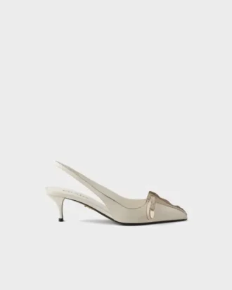 Zapatos de salón con talón abierto de piel Zapatos de salón con talón abierto de piel