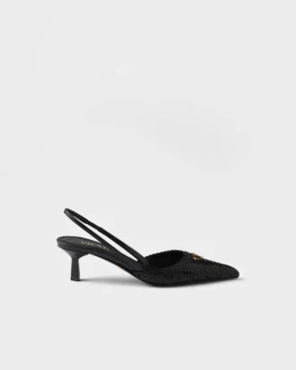Zapatos de salón con talón abierto de piel