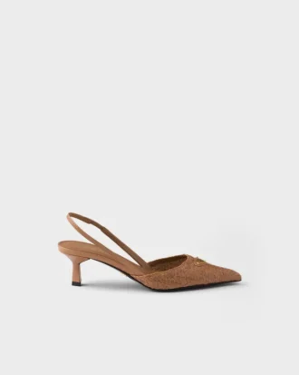 Zapatos de salón con talón abierto de piel