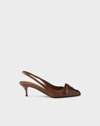 Zapatos de salón con talón abierto de piel Zapatos de salón con talón abierto de piel
