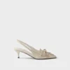 Zapatos de salón con talón abierto de piel Zapatos de salón con talón abierto de piel