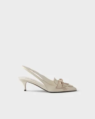 Zapatos de salón con talón abierto de piel