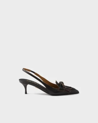 Zapatos de salón con talón abierto de piel