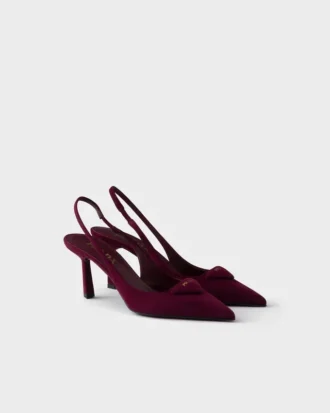 Zapatos de tacón con talón abierto de ante
