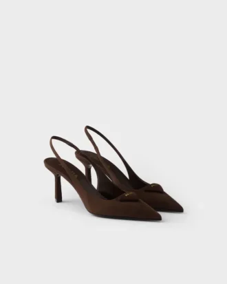 Zapatos de tacón con talón abierto de ante