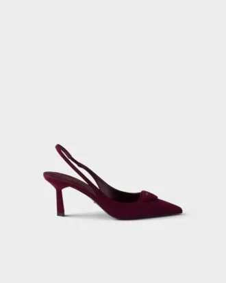 Zapatos de tacón con talón abierto de ante