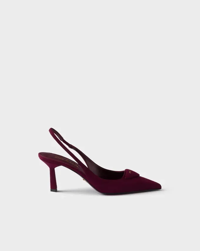 Zapatos de tacón con talón abierto de ante Zapatos de tacón con talón abierto de ante