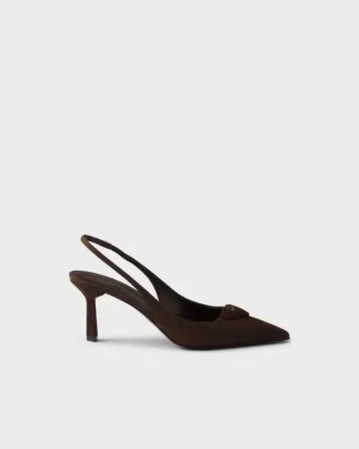 Zapatos de tacón con talón abierto de ante