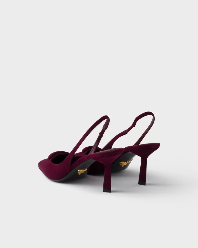 Zapatos de tacón con talón abierto de ante Zapatos de tacón con talón abierto de ante