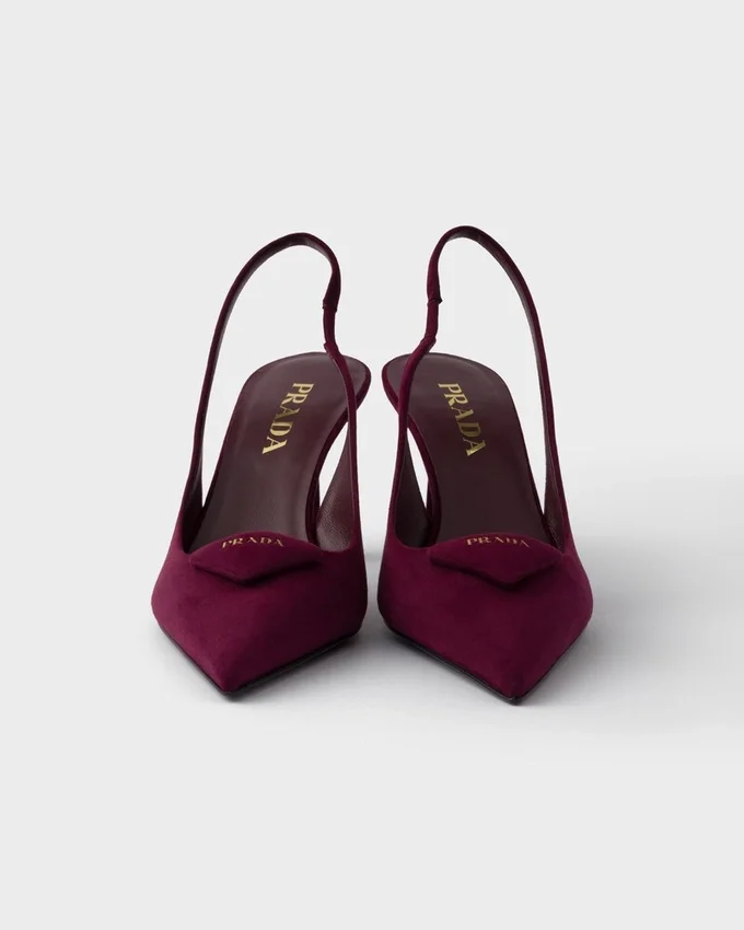 Zapatos de tacón con talón abierto de ante Zapatos de tacón con talón abierto de ante