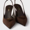 Zapatos de tacón con talón abierto de ante Zapatos de tacón con talón abierto de ante