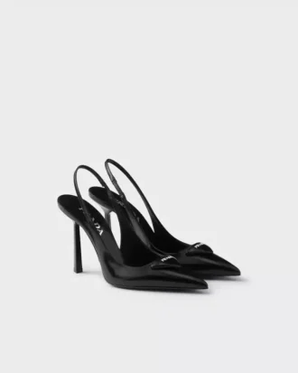 Zapatos de tacón con talón abierto de piel cepillada