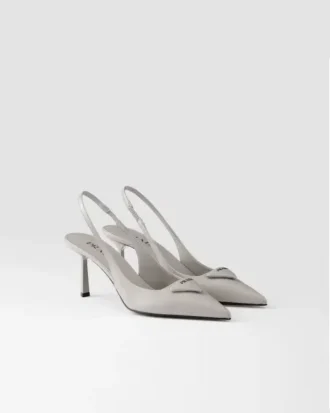 Zapatos de tacón con talón abierto de piel cepillada