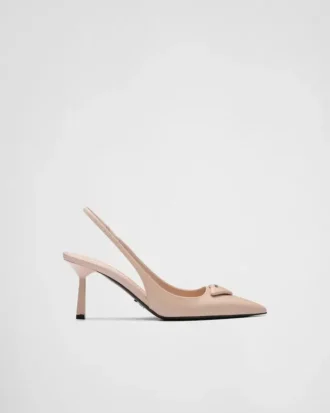 Zapatos de tacón con talón abierto de piel cepillada
