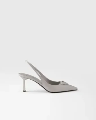 Zapatos de tacón con talón abierto de piel cepillada