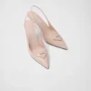 Zapatos de tacón con talón abierto de piel cepillada Zapatos de tacón con talón abierto de piel cepillada