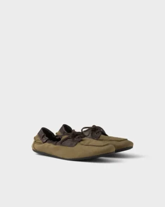 Zapatos náuticos Shuffle de lona envejecida y piel