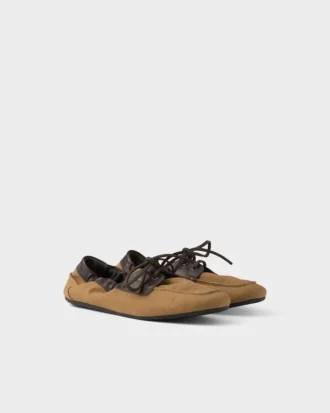 Zapatos náuticos Shuffle de lona envejecida y piel Zapatos náuticos Shuffle de lona envejecida y piel
