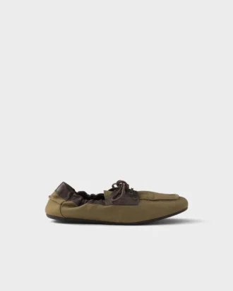 Zapatos náuticos Shuffle de lona envejecida y piel