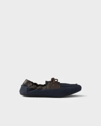 Zapatos náuticos Shuffle de lona envejecida y piel