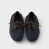 Zapatos náuticos Shuffle de lona envejecida y piel Zapatos náuticos Shuffle de lona envejecida y piel