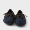 Zapatos náuticos Shuffle de lona envejecida y piel Zapatos náuticos Shuffle de lona envejecida y piel